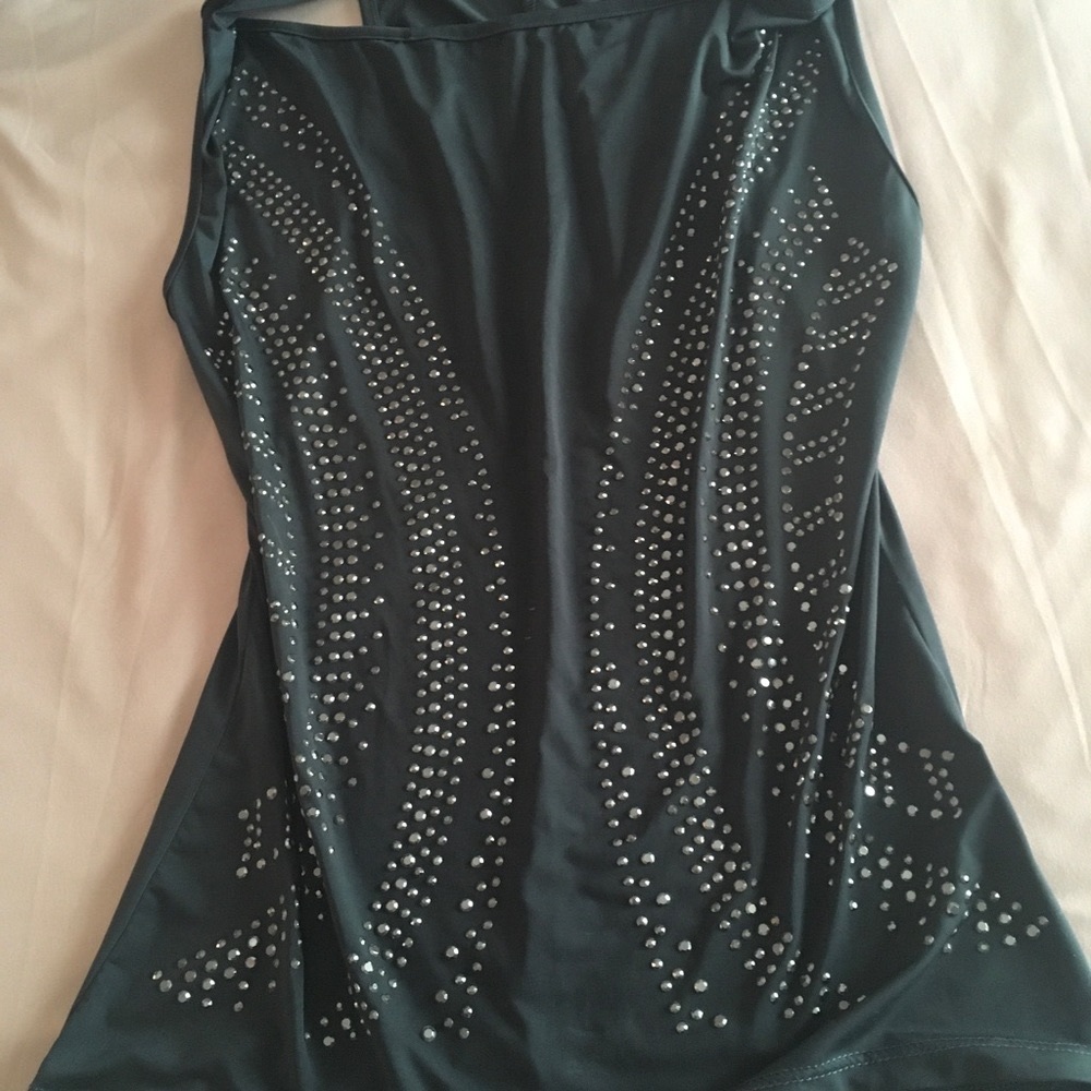Colori ruched charcoal color blouse